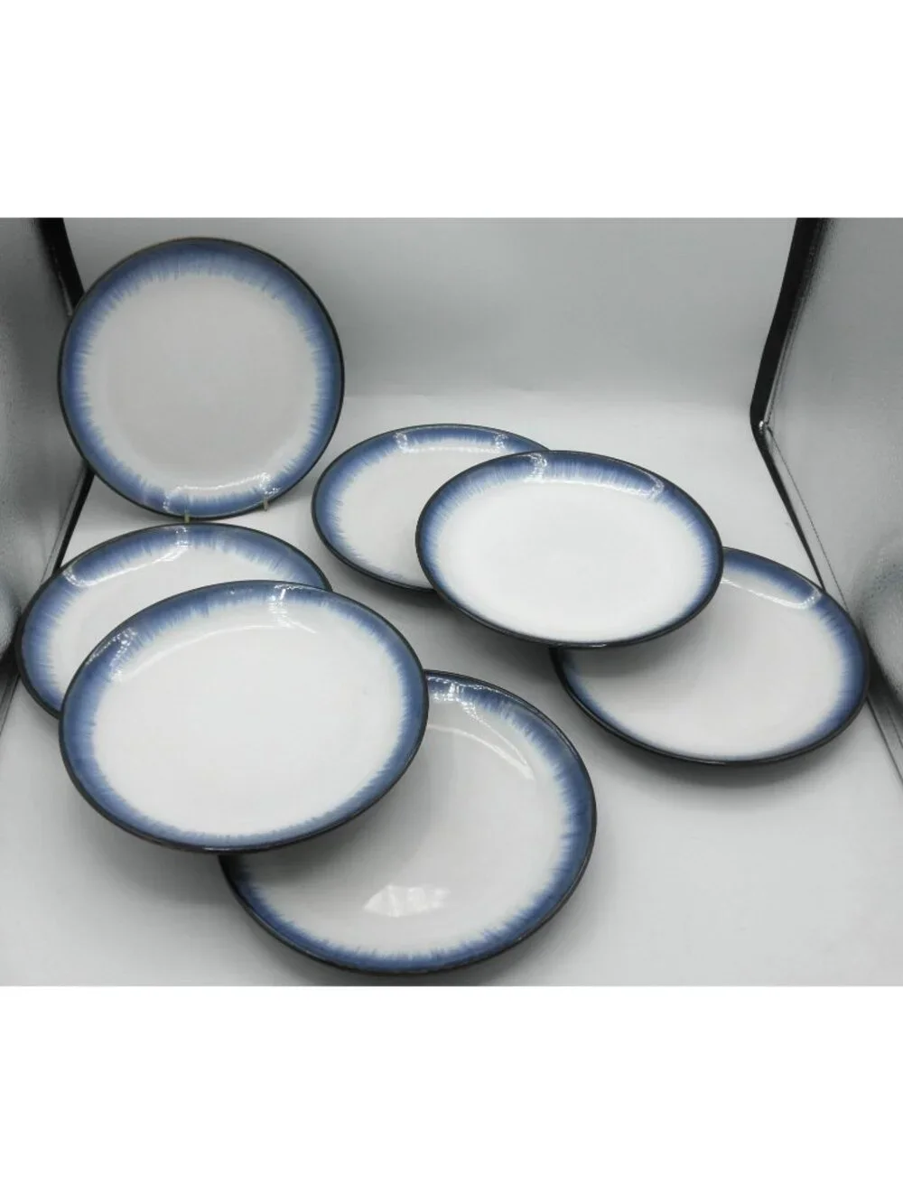 Lunar Blue by Mikasa 8-3/8 inch Salad Plates Set of 7 Pattern Code: MIKLUB